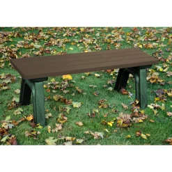 Recycled Plastic Outdoor Flat Bench - 4 Ft