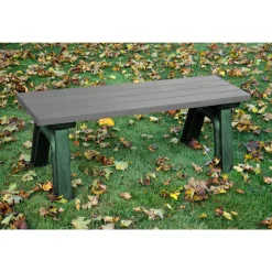 Recycled Plastic Outdoor Flat Bench - 4 Ft