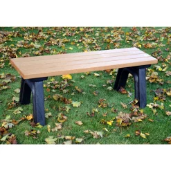 Recycled Plastic Outdoor Flat Bench - 4 Ft