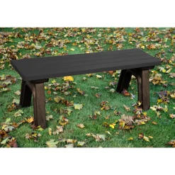 Recycled Plastic Outdoor Flat Bench - 4 Ft