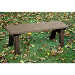 Recycled Plastic Outdoor Flat Bench - 4 Ft
