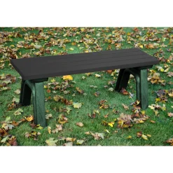 Recycled Plastic Outdoor Flat Bench - 4 Ft