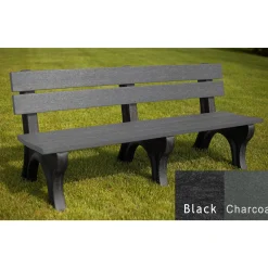 Recycled Plastic Outdoor Bench with Economizer Traditional Back 6'