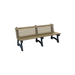 Recycled Plastic Outdoor Bench with Back - 72"W
