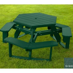 Recycled Plastic Standard Open Hexagonal Picnic Table