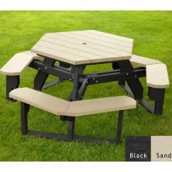 Recycled Plastic Standard Open Hexagonal Picnic Table