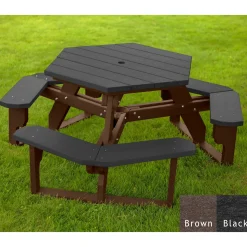 Recycled Plastic Standard Open Hexagonal Picnic Table