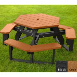 Recycled Plastic Standard Open Hexagonal Picnic Table