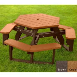 Recycled Plastic Standard Open Hexagonal Picnic Table