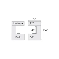 Reversible U-Shaped Desk