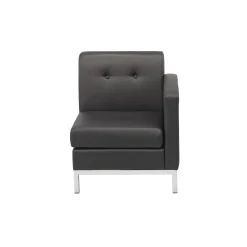 Right Facing Single Arm Faux Leather Chair for Sectional