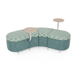 Ripple Modular Angled Bench with 2 Tables