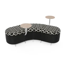 Ripple Modular Angled Bench with 2 Tables