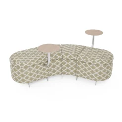Ripple Modular Angled Bench with 2 Tables