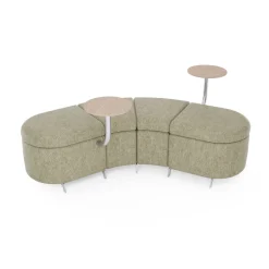 Ripple Modular Angled Bench with 2 Tables