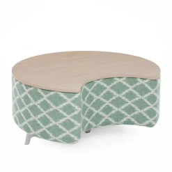 Ripple Modular Crescent Bench with Table Top
