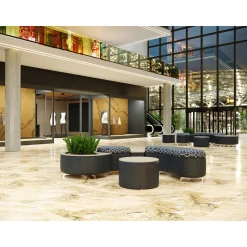 Ripple Modular Curved Piece with Upholstered Top