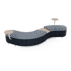 Ripple Modular Serpentine Bench with 3 Tables