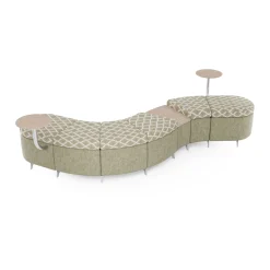 Ripple Modular Serpentine Bench with 3 Tables