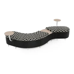 Ripple Modular Serpentine Bench with 3 Tables