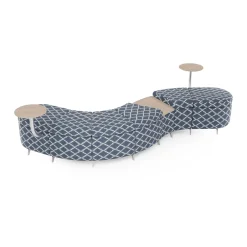 Ripple Modular Serpentine Bench with 3 Tables