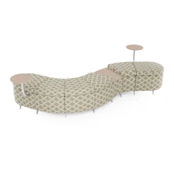 Ripple Modular Serpentine Bench with 3 Tables