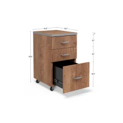 Rivet 3 Drawer Mobile File Pedestal - 16
