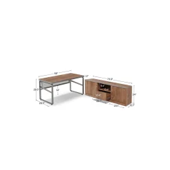 Rivet 59" Writing Desk with Low Return