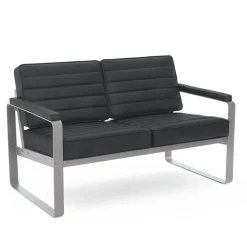 Rivet Faux Leather 2 Seat Loveseat