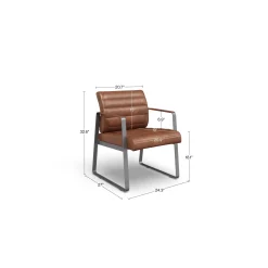 Rivet Faux Leather Guest Chair