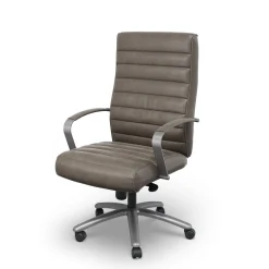 Rivet Faux Leather High-Back Office Chair
