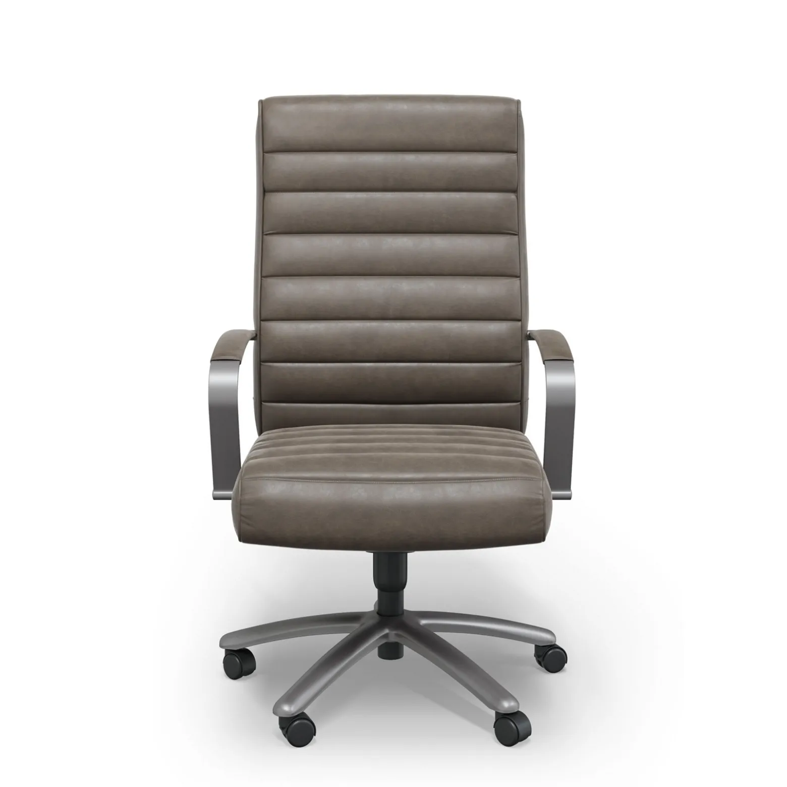 Rivet Faux Leather High-Back Office Chair