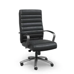 Rivet Faux Leather High-Back Office Chair