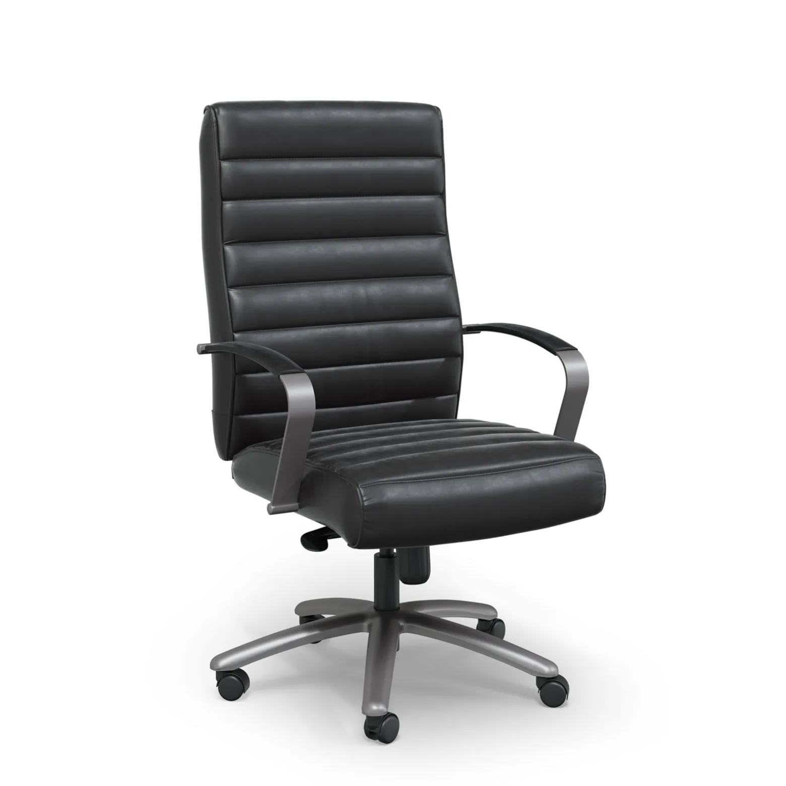 Rivet Faux Leather High-Back Office Chair