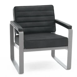 Rivet Faux Leather Lounge Chair