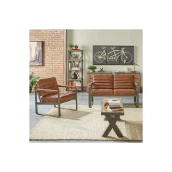 Rivet Faux Leather Lounge Chair