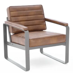Rivet Faux Leather Lounge Chair