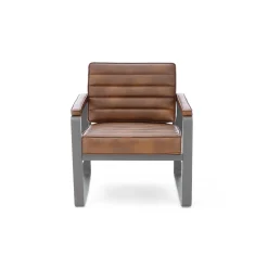 Rivet Faux Leather Lounge Chair