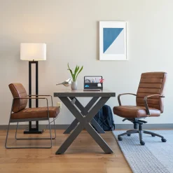Rivet Faux Leather Mid-Back Office Chair