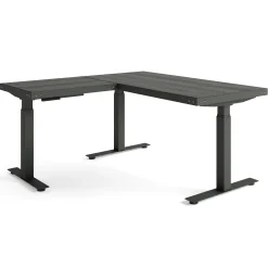 Rivet Reversible Height Adjustable L-Shaped Standing Desk - 60