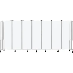 Robo Dividers Mobile Room Divider - Seven Section Frosted Acrylic - 6
