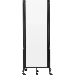 Robo Dividers Mobile Room Divider - Three Section Frosted Acrylic - 6'H