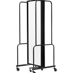 Robo Dividers Mobile Room Divider - Three Section Frosted Acrylic - 6'H