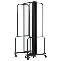 Robo Dividers Mobile Room Divider - Five Section Frosted Acrylic - 6'H