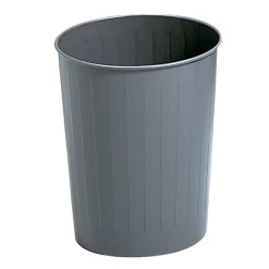 Round Fire and Puncture Resistant Steel Trash Can 23.5 Qt. Cap. - 6/carton