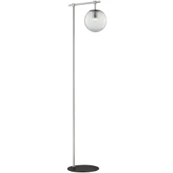 Round Smoke/Frost Glass Shade Floor Lamp - 58"H