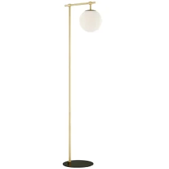 Round Smoke/Frost Glass Shade Floor Lamp - 58