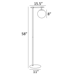 Round Smoke/Frost Glass Shade Floor Lamp - 58