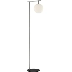Round Smoke/Frost Glass Shade Floor Lamp - 58