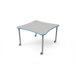 Rounded Square Table with Casters - 42"W x 42"D